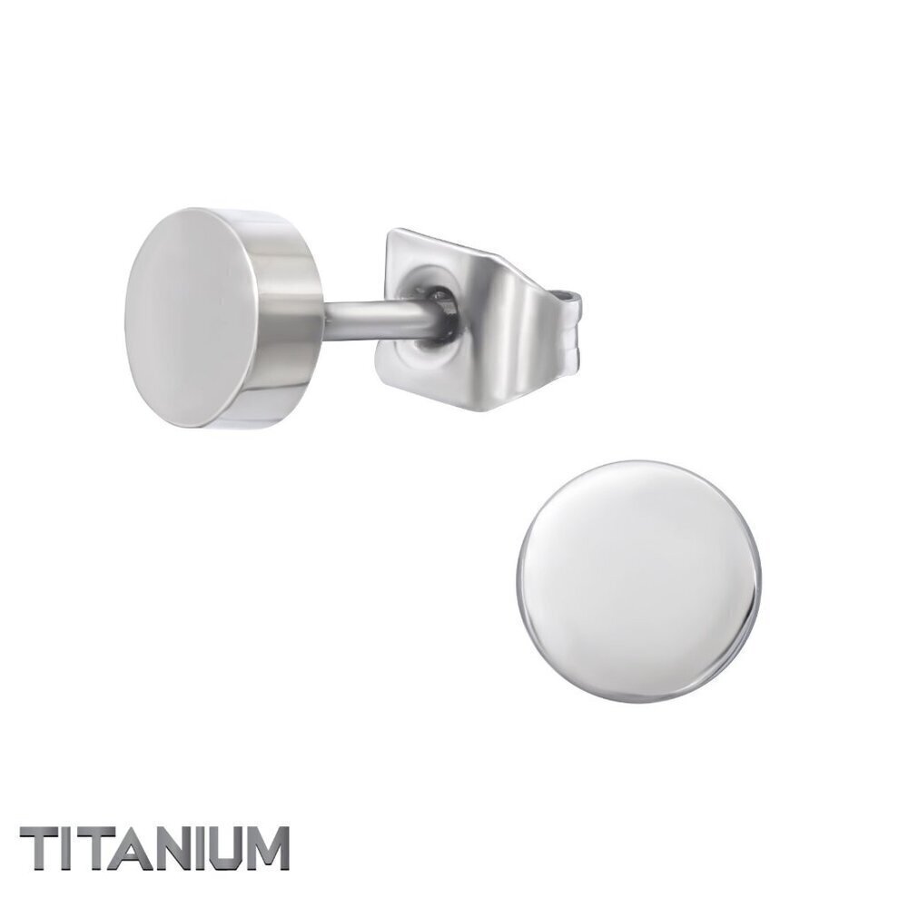Titanium Minimalist Round Stud Earrings 5mm